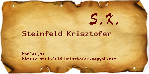 Steinfeld Krisztofer névjegykártya