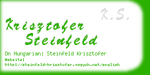 krisztofer steinfeld business card